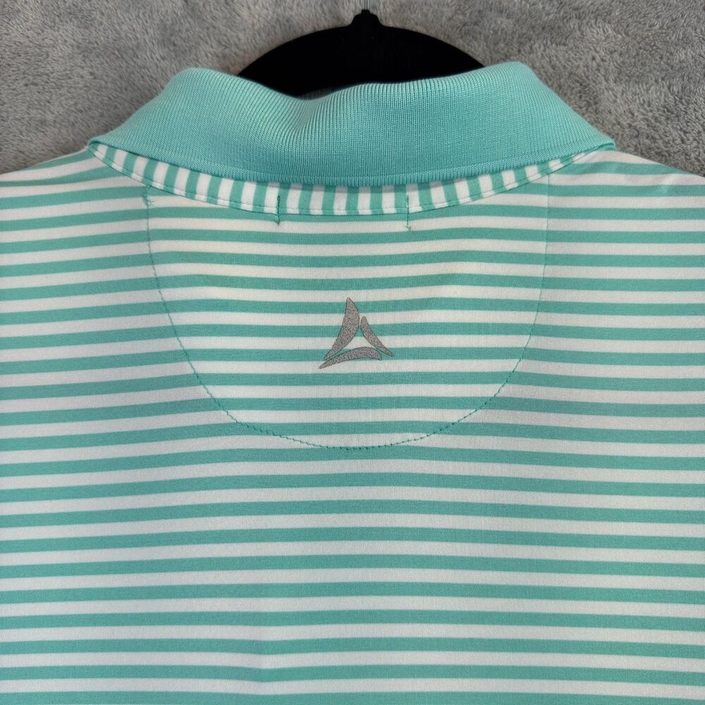 Bermuda Sands Polo Shirt Mens Extra Large Blue Striped Short Sleeve Performance - Picture 8 of 8